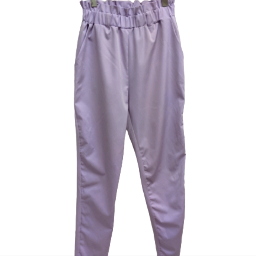 Revamped women's high waisted lavender purple paperbag pants size S